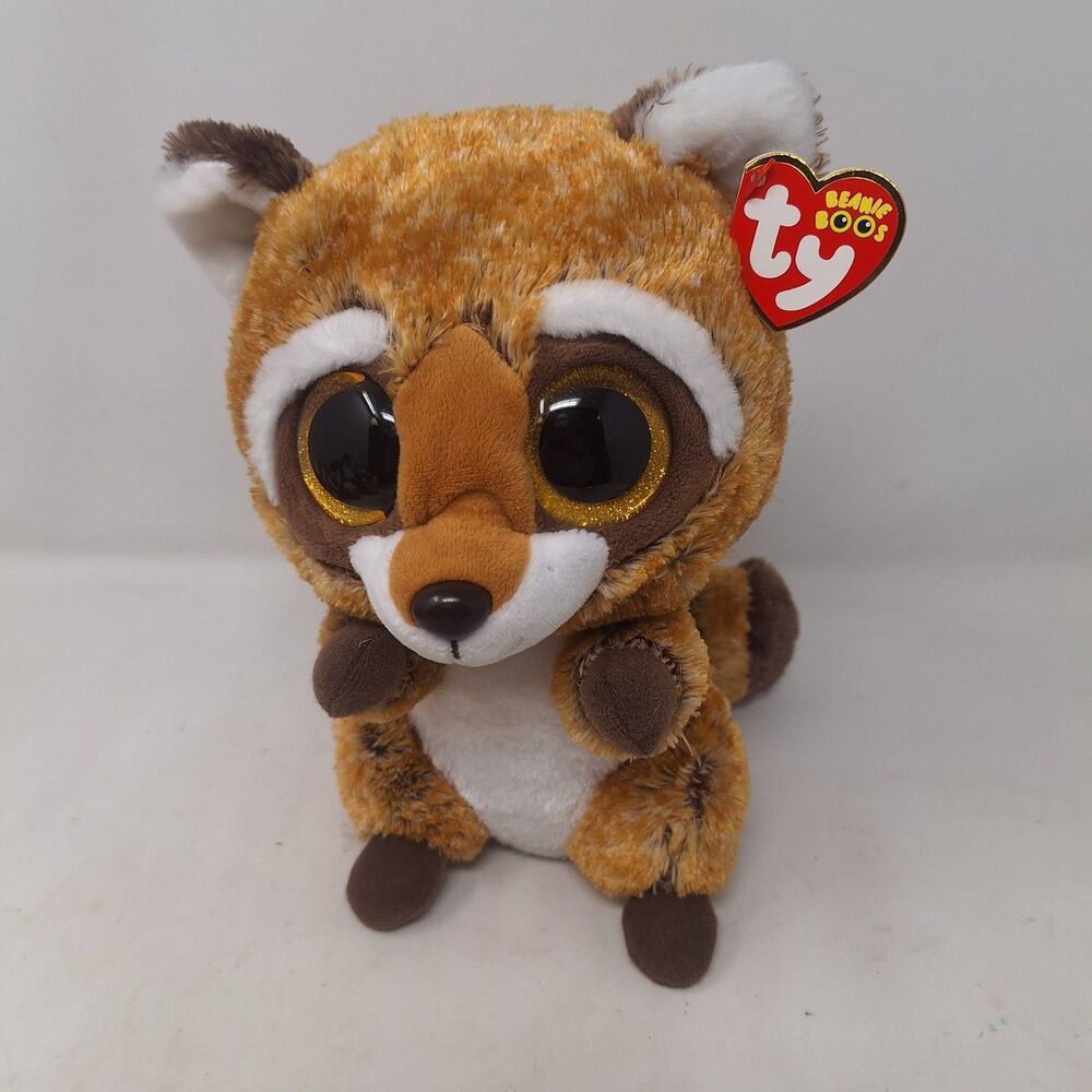 TY Beanie Boos Rusty The Raccoon 9 Inch Stuffed Animal Plush Toy Brown White